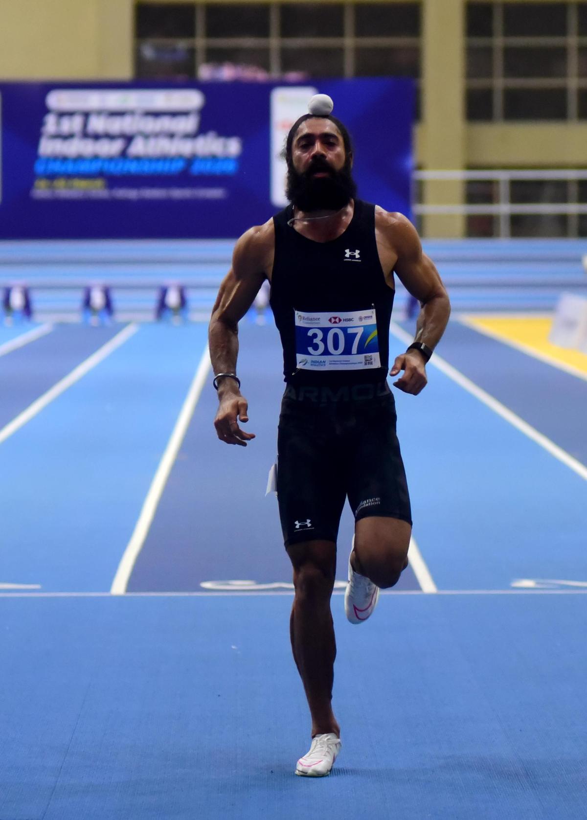 Gurindervir Singh won the 60m gold in a national record time.