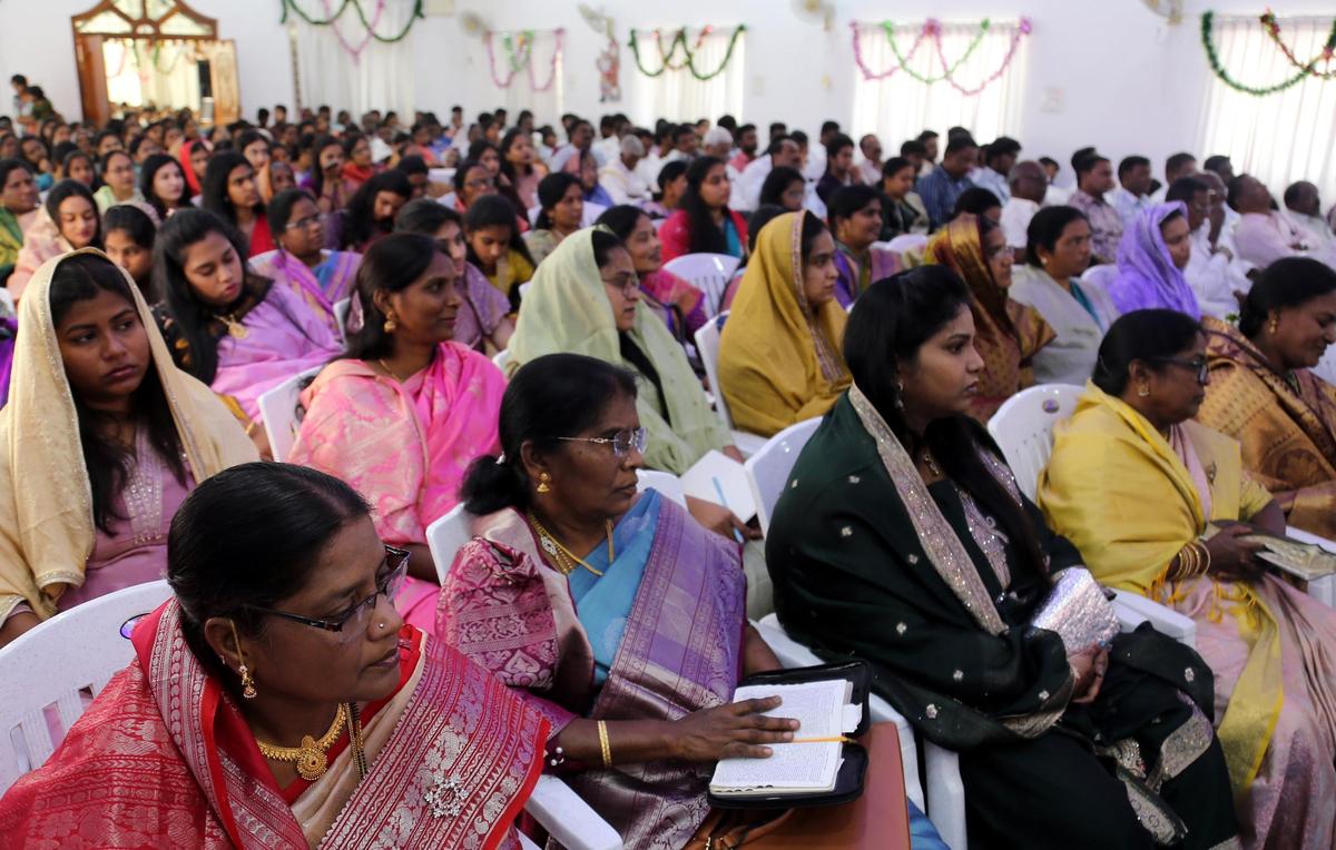 Devotees of Methodist Church on the eve of Christmas in Sangareddy on Thursday.