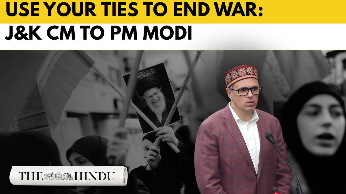 Omar Abdullah urges PM Modi to intervene, calls Iran war ‘unjust and illegal’