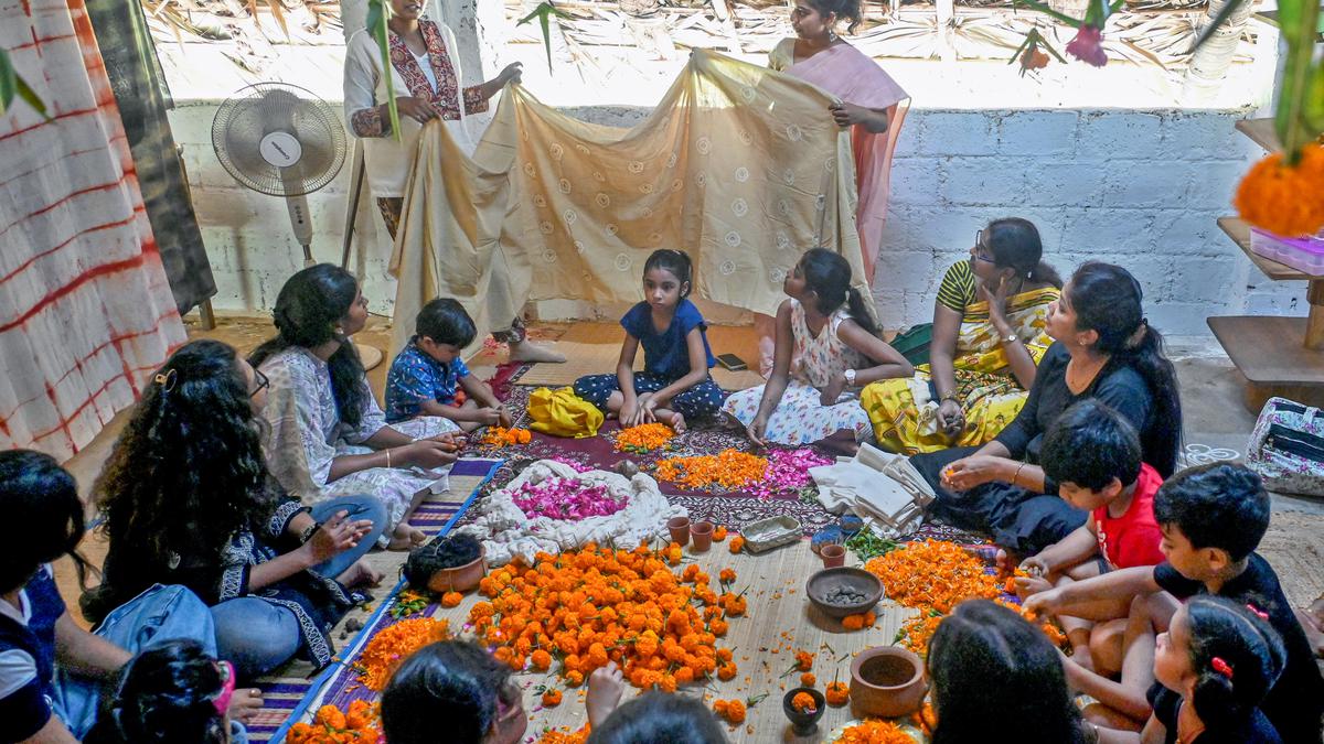 Make natural dyes from flowers and seeds at an experiential tour of Sankalpa Art Village in Visakhapatnam