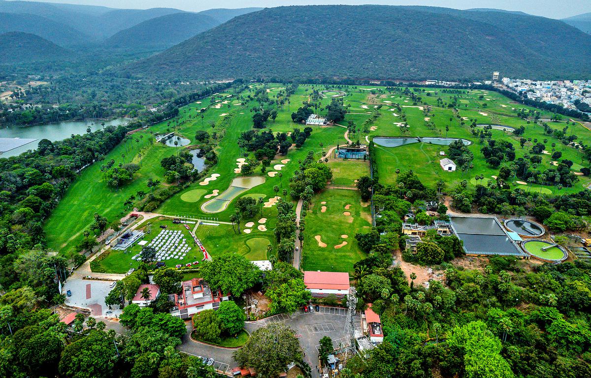 An aerial view of the redesigned East Point Golf Club to a category-A championship course in Visakhapatnam 