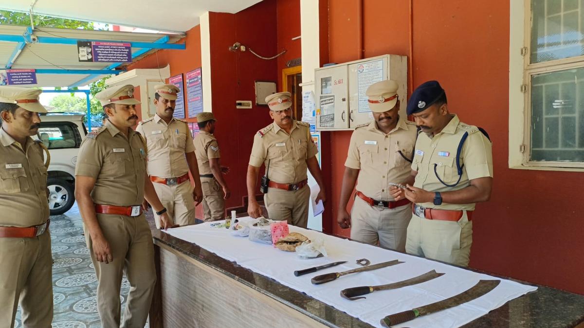 Six arrested with ganja, weapons near Coimbatore