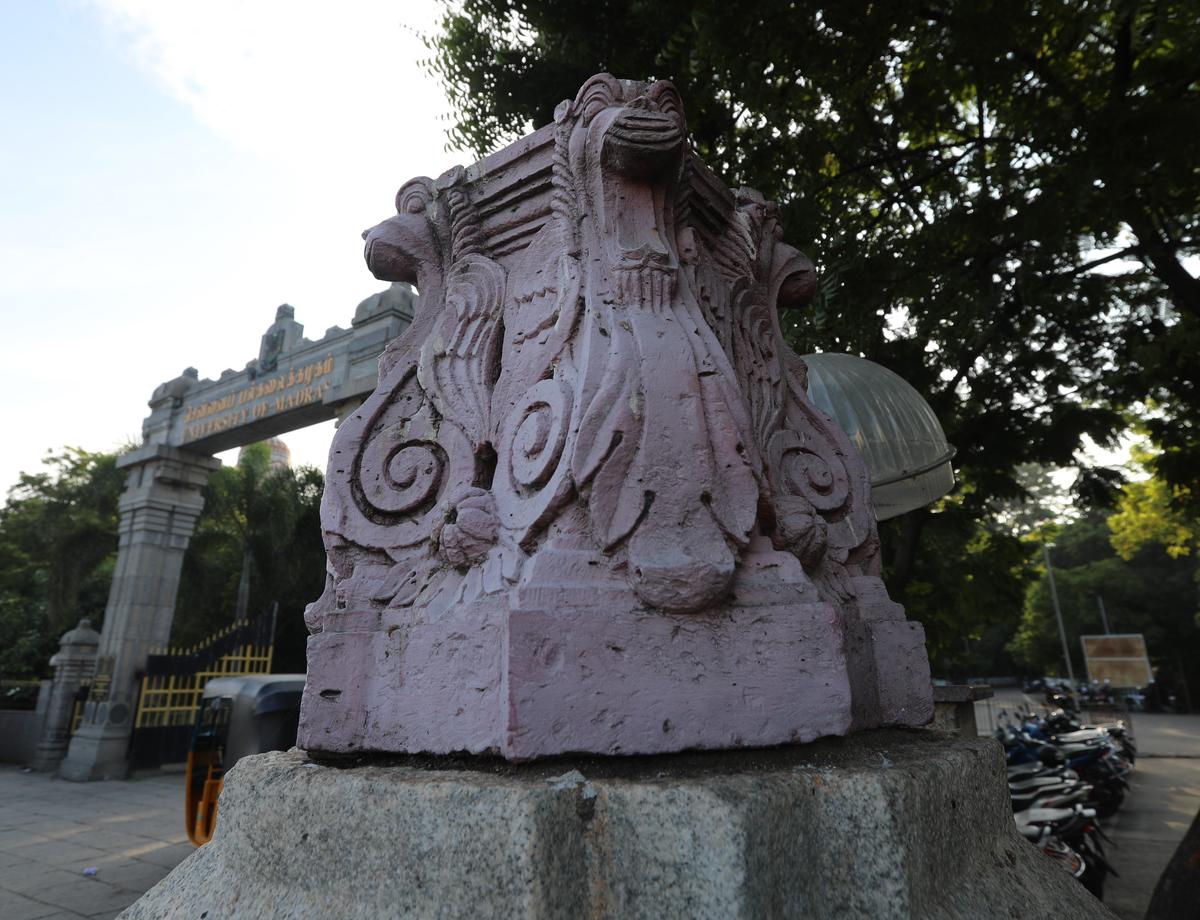 In the compound wall on the eastern side of the university campus, the same design has received a lick of paint. The image was taken on October 3, 2025.