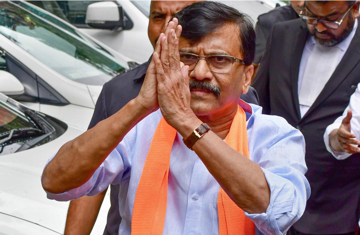 Shiv Sena leader Sanjay Raut arrives at the Enforcement Directorate office for questioning in an alleged money laundering case linked to the redevelopment of Patra Chawl, in Mumbai, on Friday, July 1, 2022. 