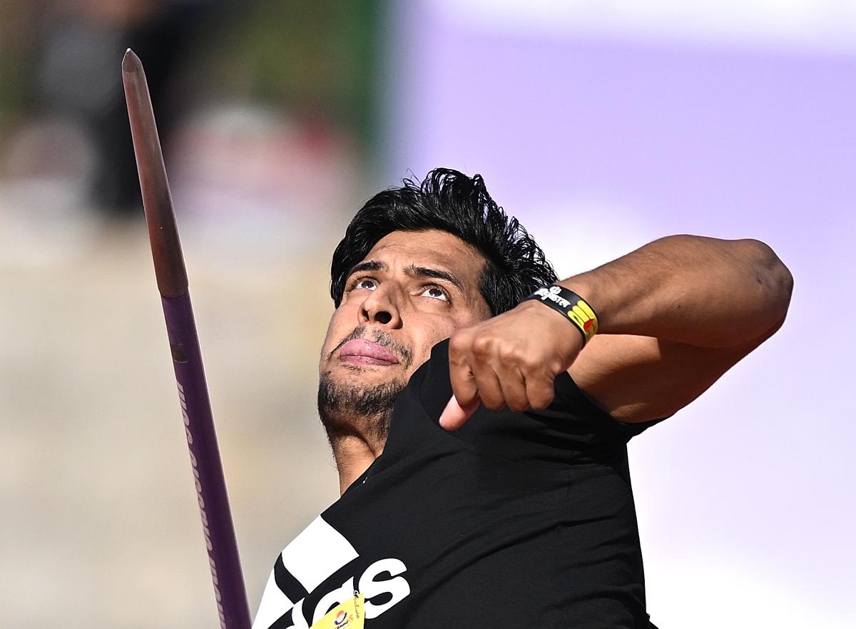 Uttar Pradesh’s Sachin Yadav won gold in men’s javelin throw at the 38th National Games in Dehradun on Wednesday. | Photo: RITU RAJ KONWAR