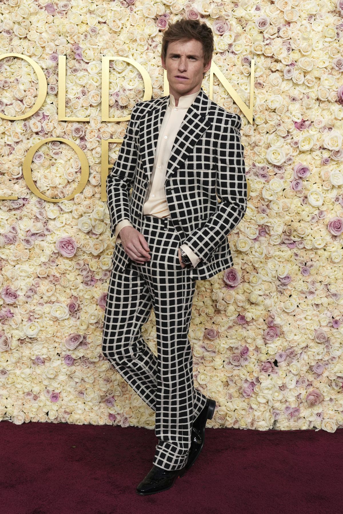 Eddie Redmayne arrives at the 82nd Golden Globes on Sunday, Jan. 5, 2025, at the Beverly Hilton in Beverly Hills, Calif. (Photo by Jordan Strauss/Invision/AP)