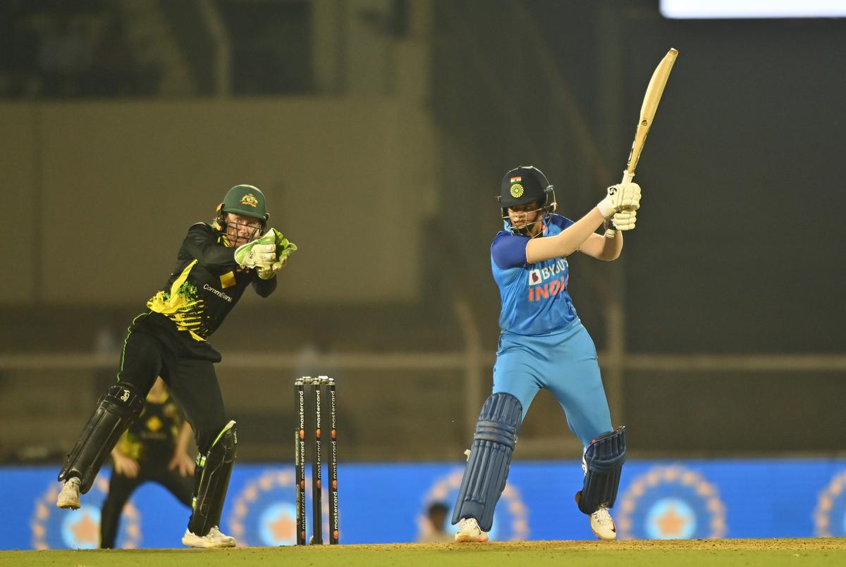 Shafali Verma during the India (women) vs Australia (Women) third T20 at the CCI Stadium in Mumbai.