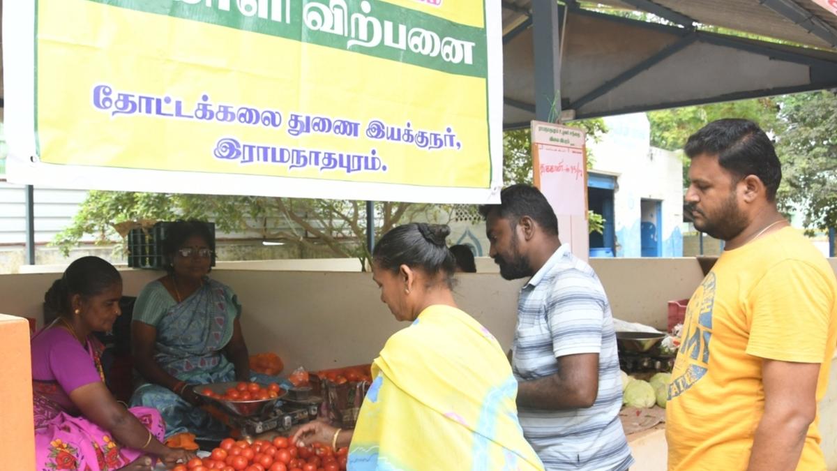 Tomatoes from Madurai, Theni sold at ₹95 a kg in Ramanathapuram Uzhavar Santhai