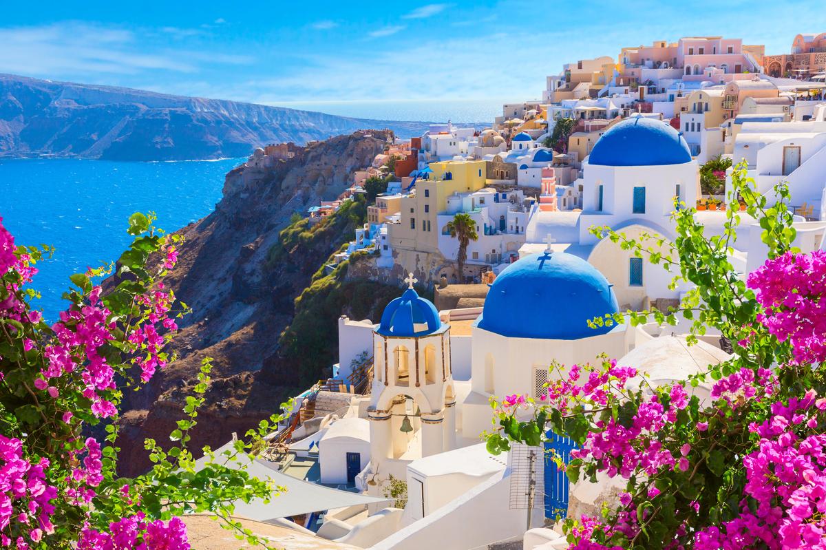 The village of Oia in Santorini The village of Oia in Santorini