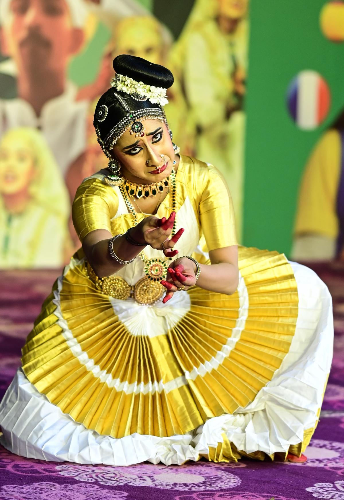 Prathibha Mangalath from MES College, Mampad, who won the first prize in Mohiniyattom.