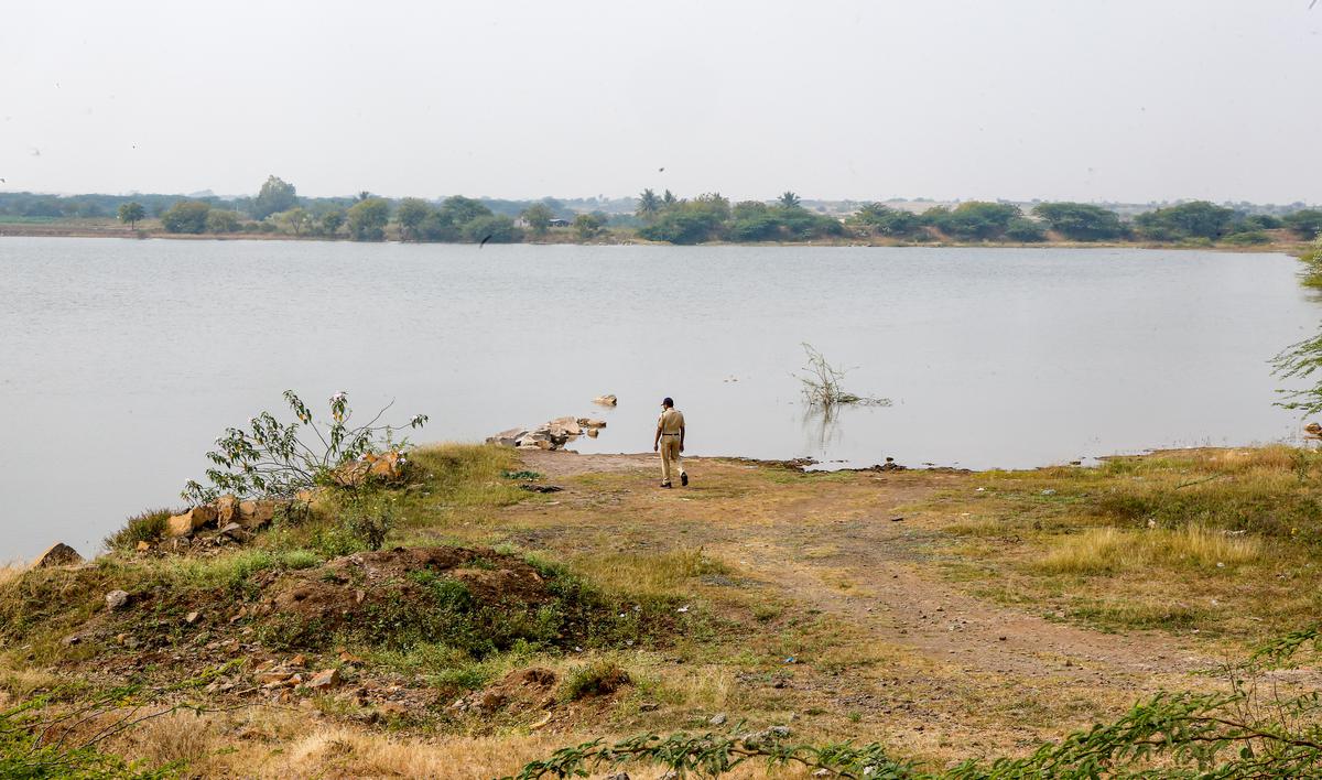 Residents of Tikondi, just 3 km from the border, walk to a lake on the outskirts of the village to fetch water, but it dries up during the summer. 
