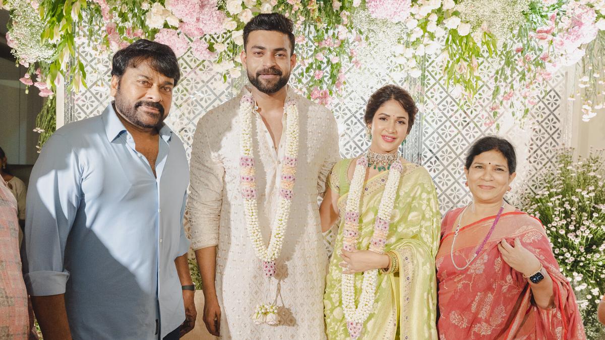 Actors Varun Tej and Lavanya Tripathi were engaged at a private ceremony in Hyderabad, attended by Chiranjeevi, Allu Arjun, Ram Charan and their family members