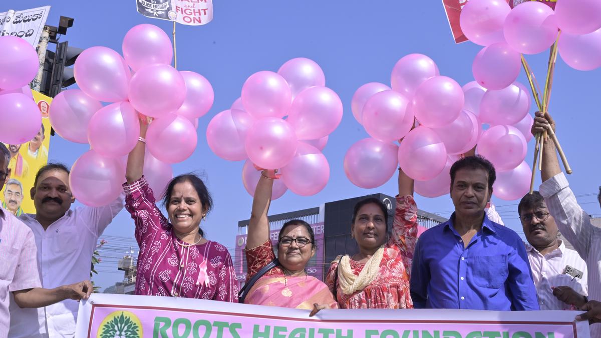 Breast cancer awareness month: experts emphasise importance of self examination at rally in Vijayawada