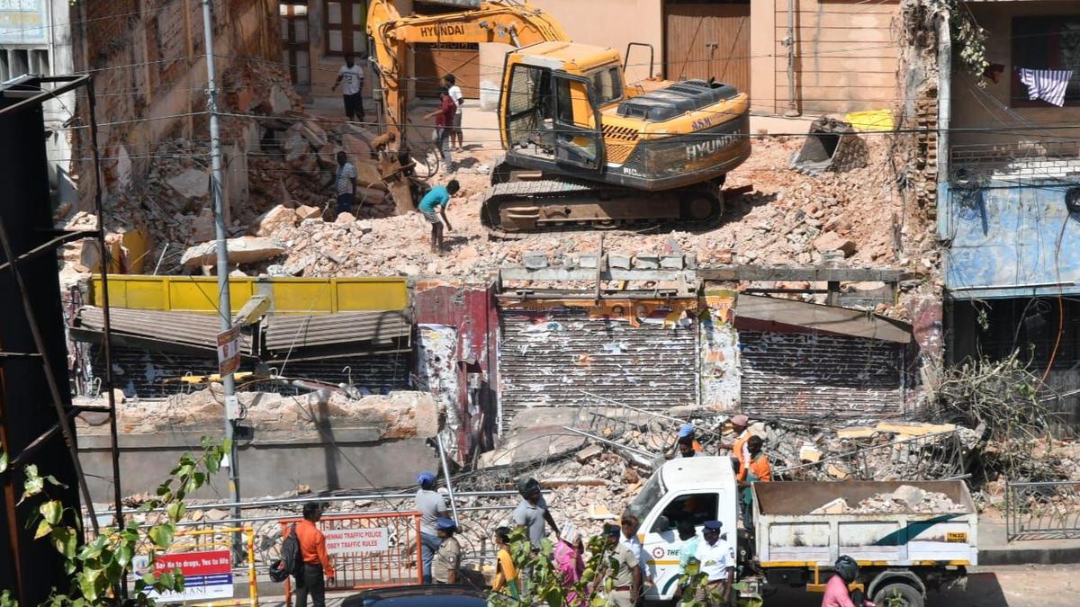 Young woman dies, caught under debris from building demolition, on Chennai’s arterial Anna Salai