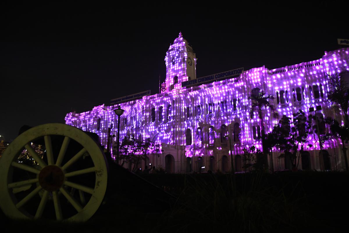 Ripon building lit up for the ongoing 7th Asian Hockey Championship 