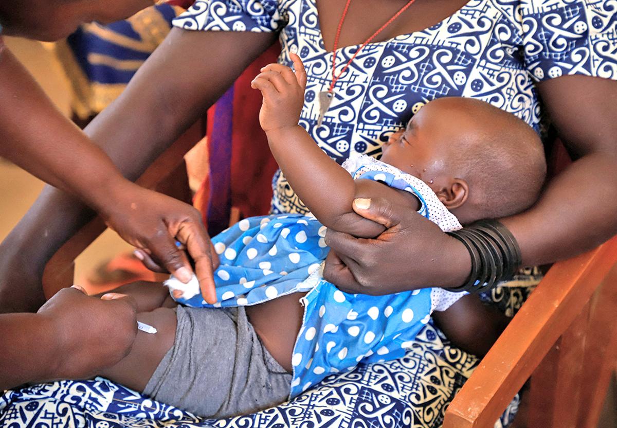 A nurse administers a malaria vaccine to an infant at the health center in Datcheka, Cameroon January 22, 2024. File photograph A nurse administers a malaria vaccine to an infant at the health center in Datcheka, Cameroon January 22, 2024. File photograph