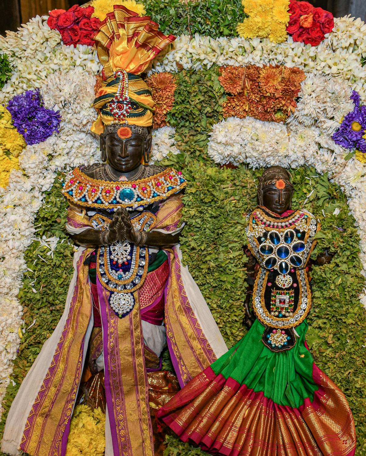 The bronze idols of Raja Raja and Lokamadevi, which were recovered by the Idol Wing of the State police