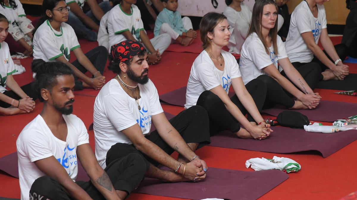 Yoga event held at KPTCL Bhavan in Belagavi.