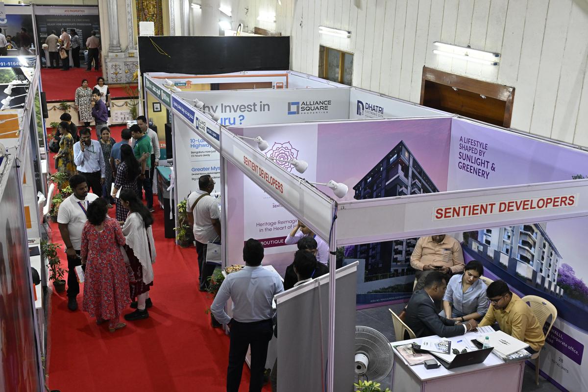 Visitors at The Hindu Group’s Living Spaces 2026, a two-day annual premier real estate expo, in Bengaluru on Saturday.