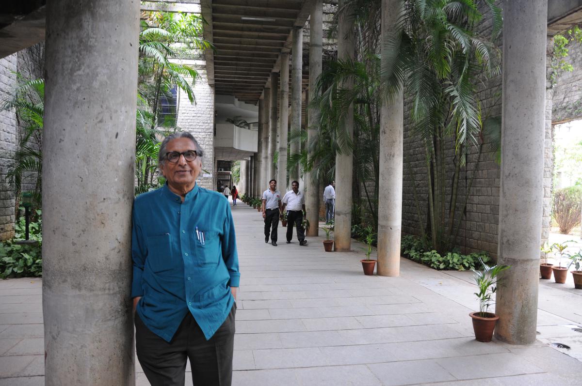 BANGALORE, KARNATAKA, 11/08/2014: IIMB (Indian Instutute of Management) architect B.V. Doshi, in Bangalore on August 11, 2014.
Photo: G P Sampath Kumar