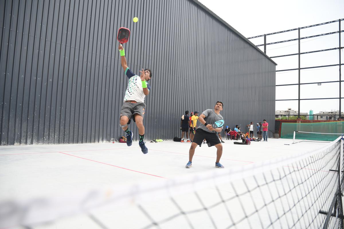 Pickleball players during a tournament