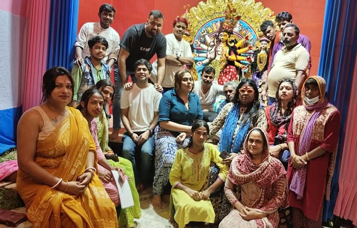 Garima Greh members in South Kolkata in Ardhanarishvara Puja organize in their backyard. Garima Greh members in South Kolkata in Ardhanarishvara Puja organize in their backyard.