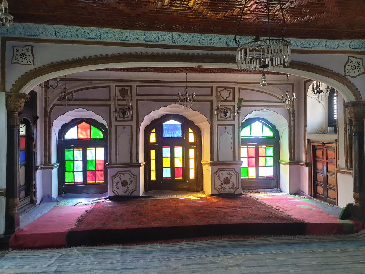 Inside view of a heritage home in Srinagar.