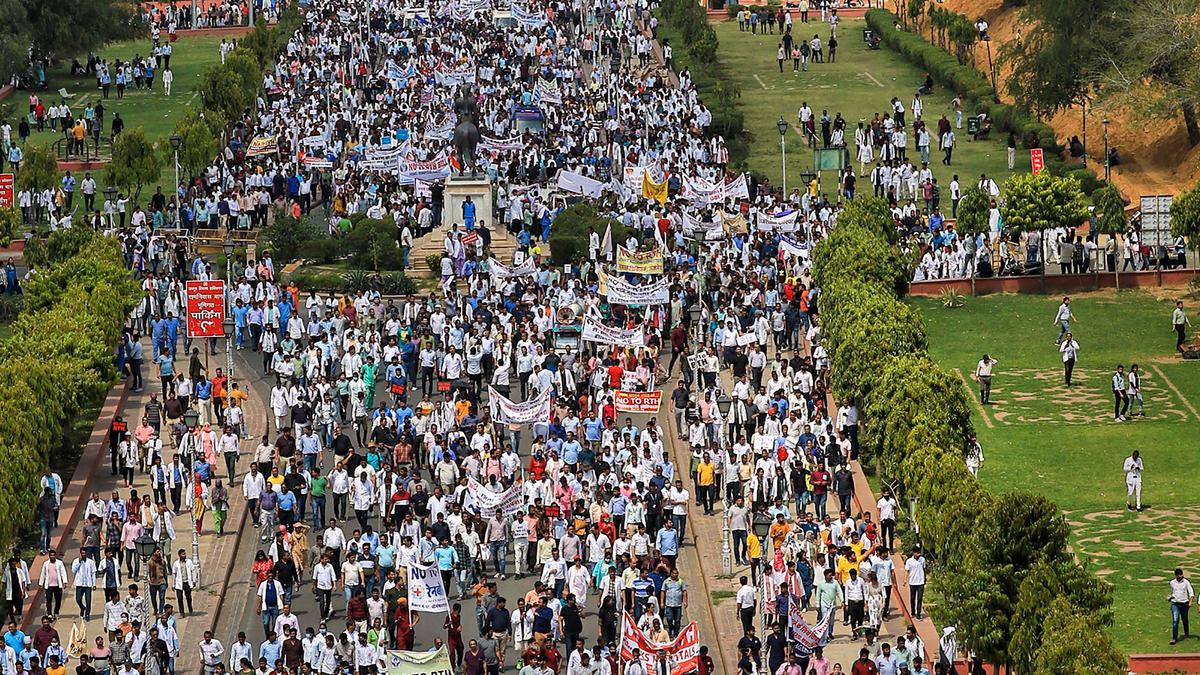 Doctors take out massive rally in Jaipur as deadlock over Right to Health Bill continues