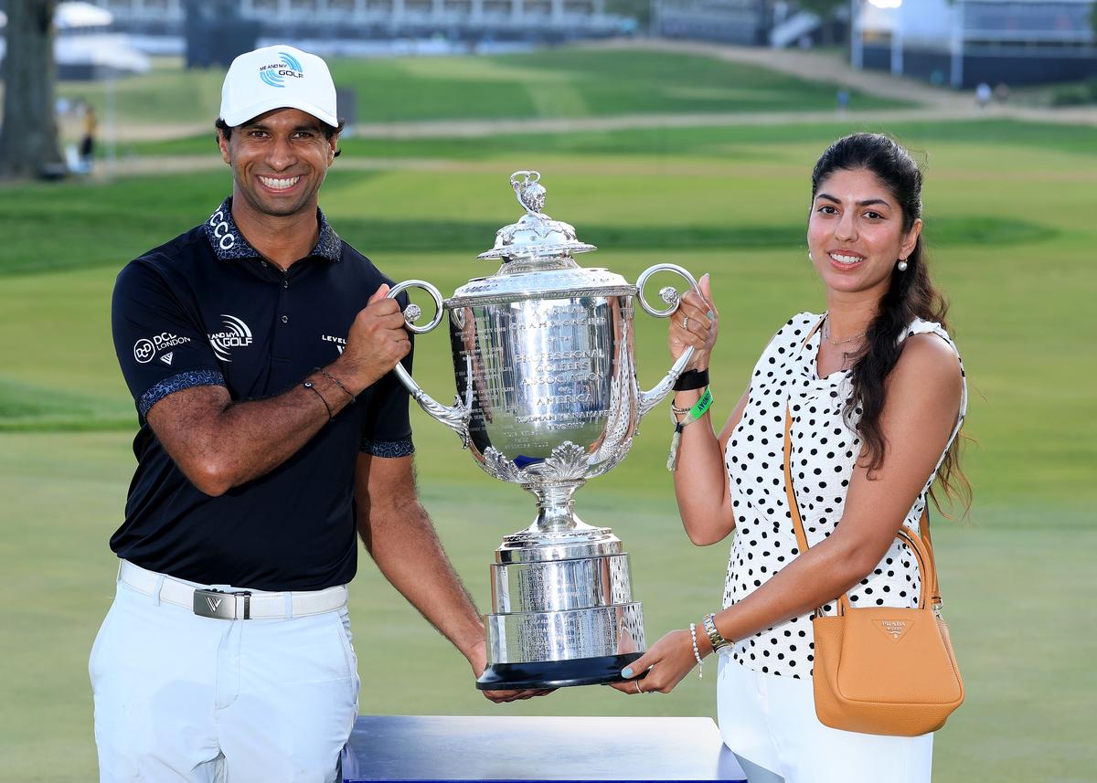 Rai says he wouldn’t be where he is without his wife Gaurika. ‘We practise quite a lot together,’ he says. ‘Honestly she beats me more times than I beat her.’
