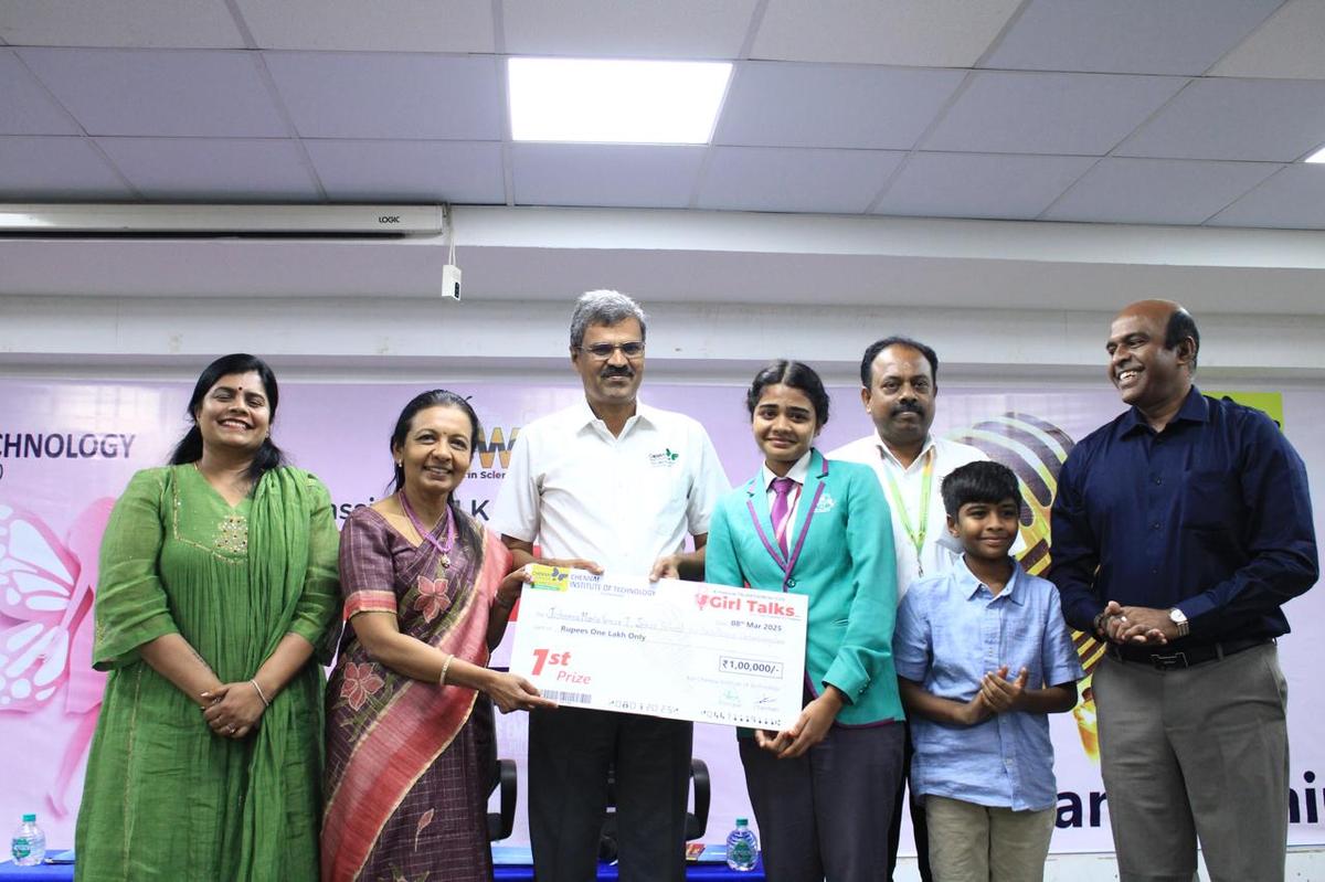 Joshanna Maria Teresa of Jesus School for Excellence, Vadakkankulam, who won Girl’s Talk 2025, a State-level competition.