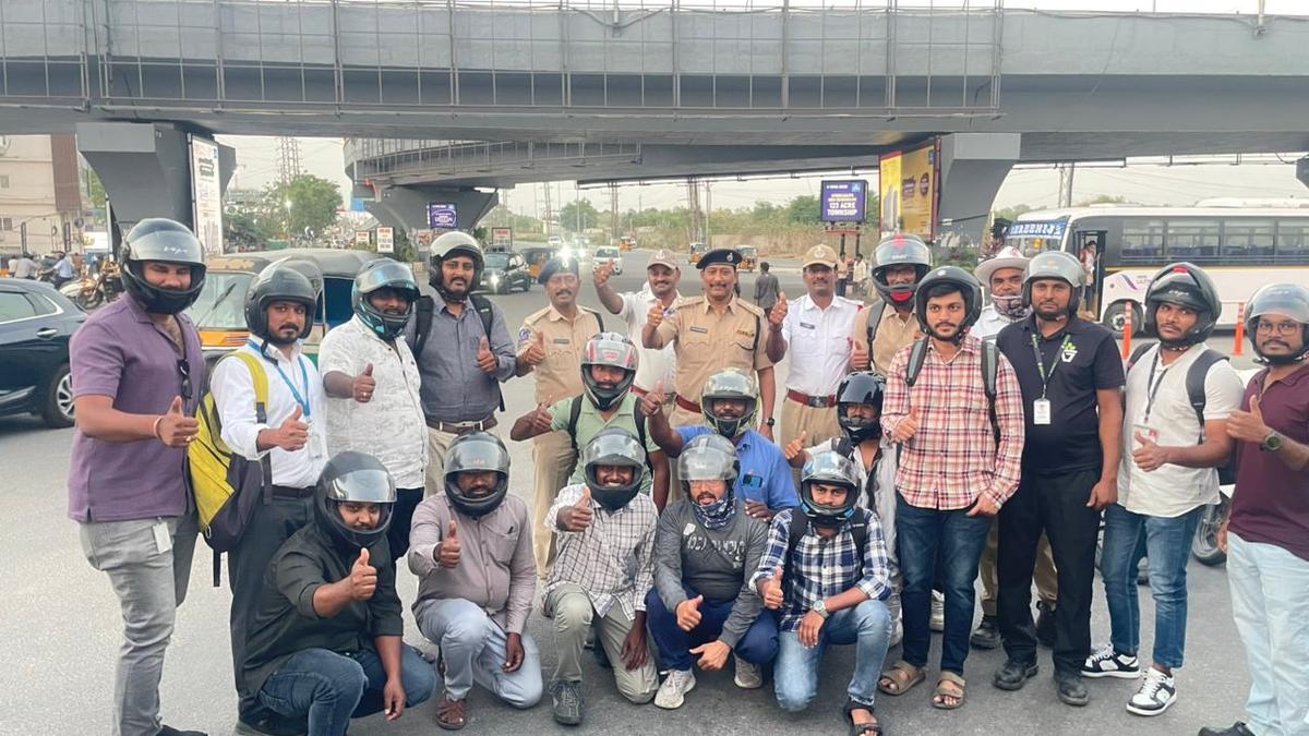 Cyberabad Traffic Police issue over 3,200 challans to riders not wearing helmet