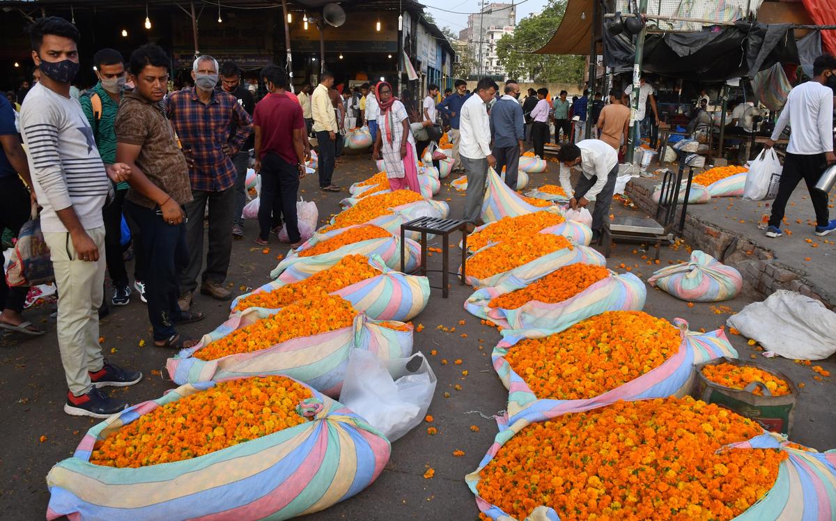 A scene at Ghazipur Flower Mandi, in New Delhi SUSHIL KUMAR VERMA / The Hindu  