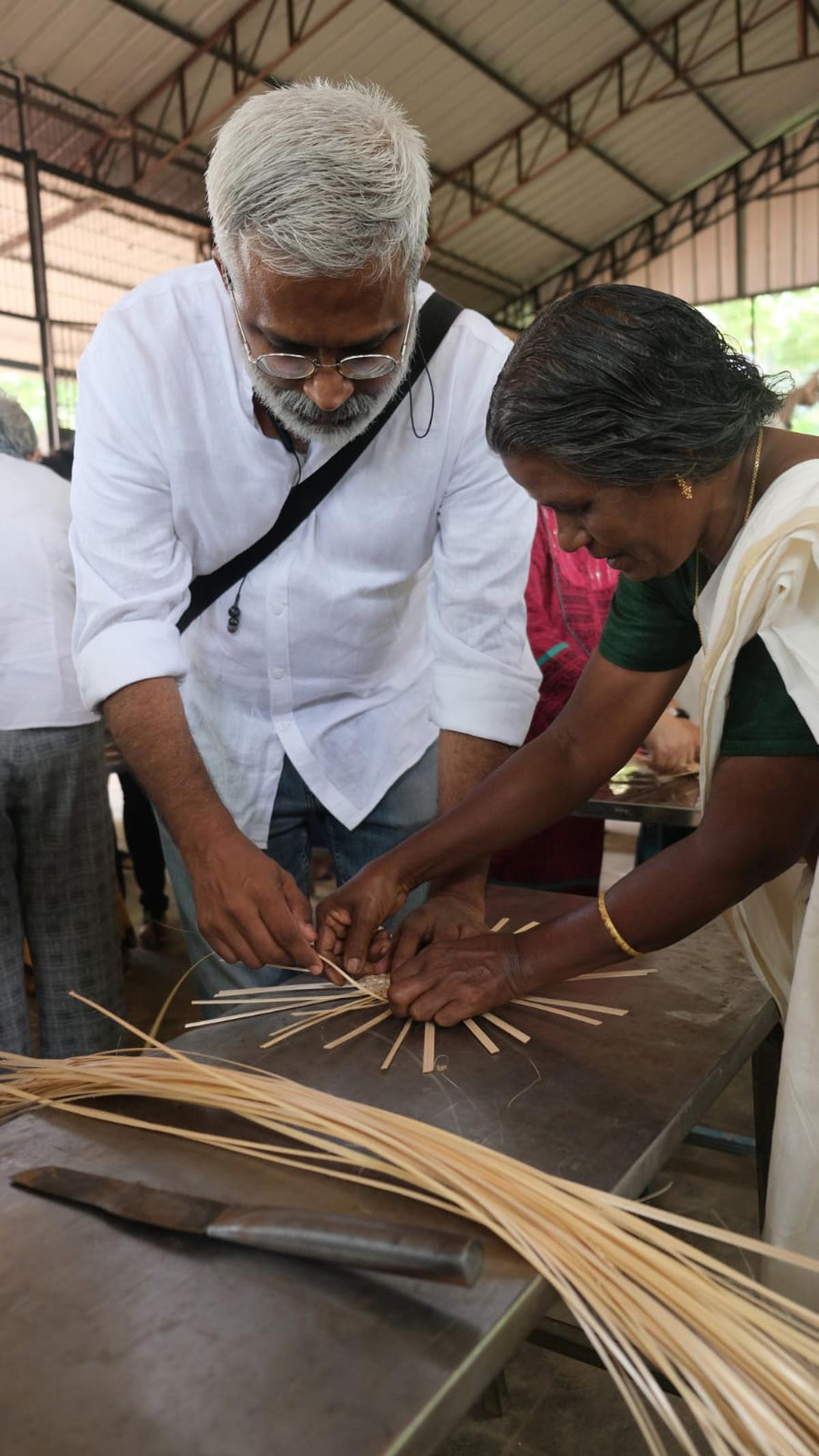 Intach Palakkad chapter’s at a basketry weaving centre in Pazhayannur.