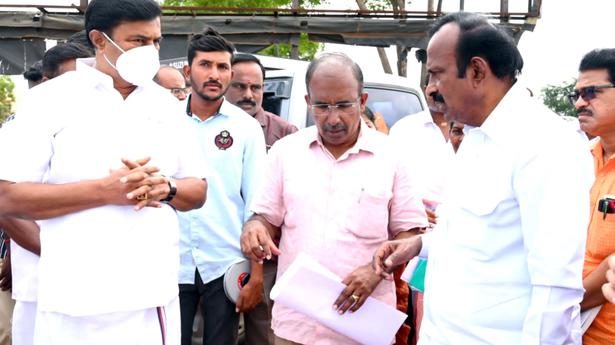 Ministers inspect venue for CM’s function at Perundurai on August 26