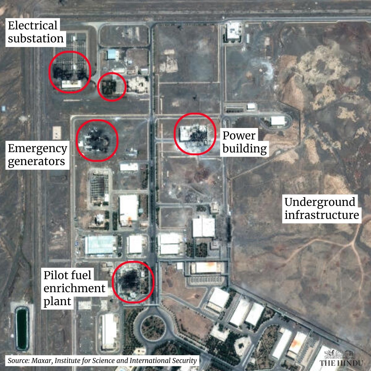 Damaged structures at Natanz nuclear facility.  Damaged structures at Natanz nuclear facility.