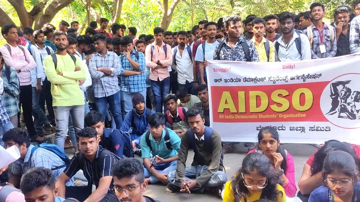 Students demand teachers, better facilities - The Hindu