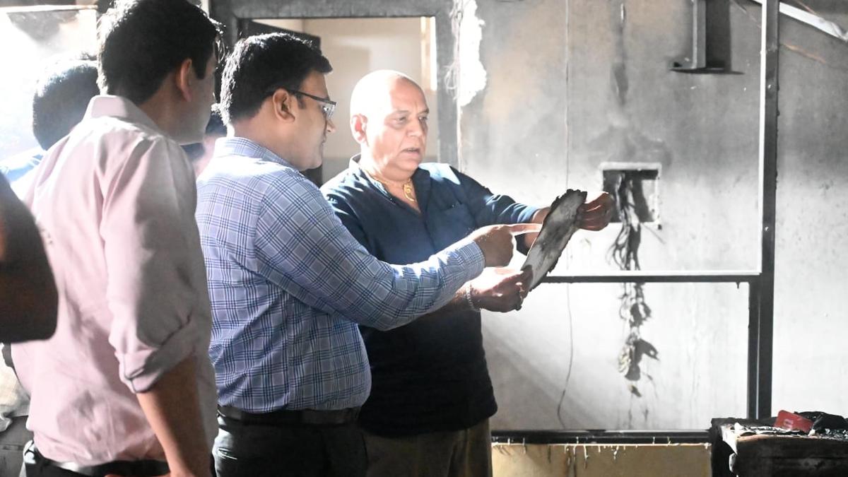 Special Chief Secretary inspects Sub-Collector’s office following the fire incident in Madanapalle