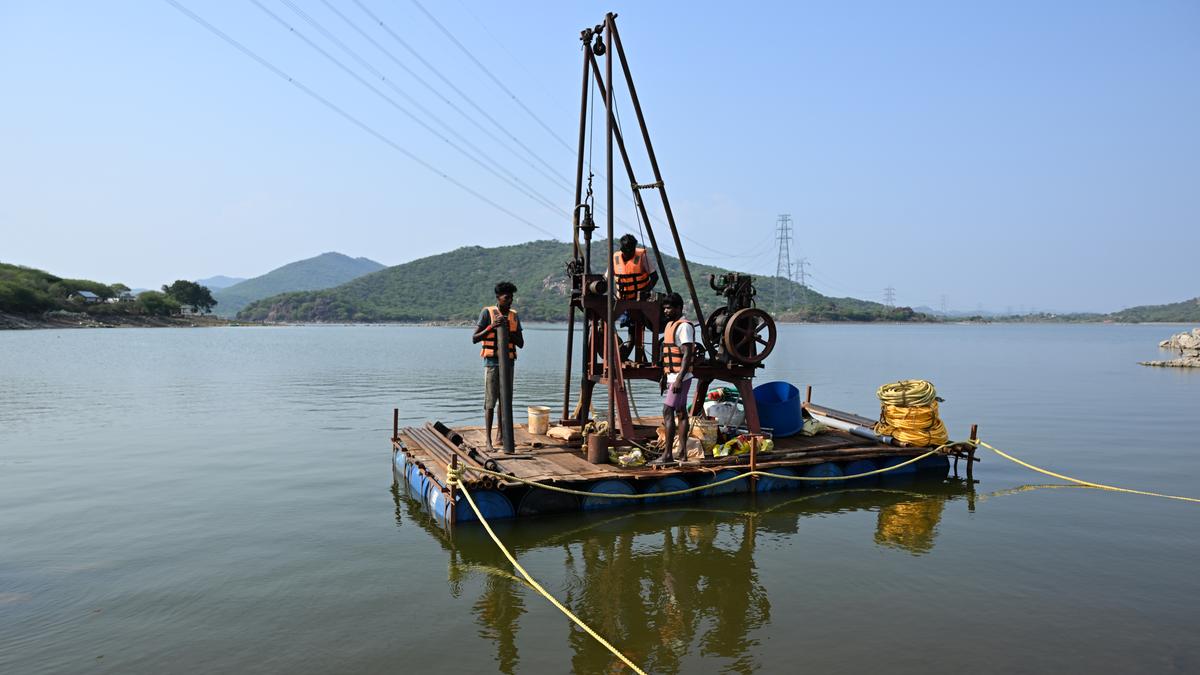 Geotechnical investigations under way in River Cauvery for construction of a high-level bridge between Ottanur and Kottaiyur