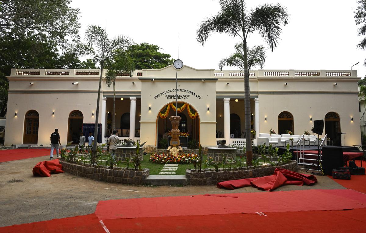 The restored 125-year-old commissioner’s office at Purani Haveli, which is also known as Kotwal Balda Building, in old city, Hyderabad, on Wednesday. The restored 125-year-old commissioner’s office at Purani Haveli, which is also known as Kotwal Balda Building, in old city, Hyderabad, on Wednesday.