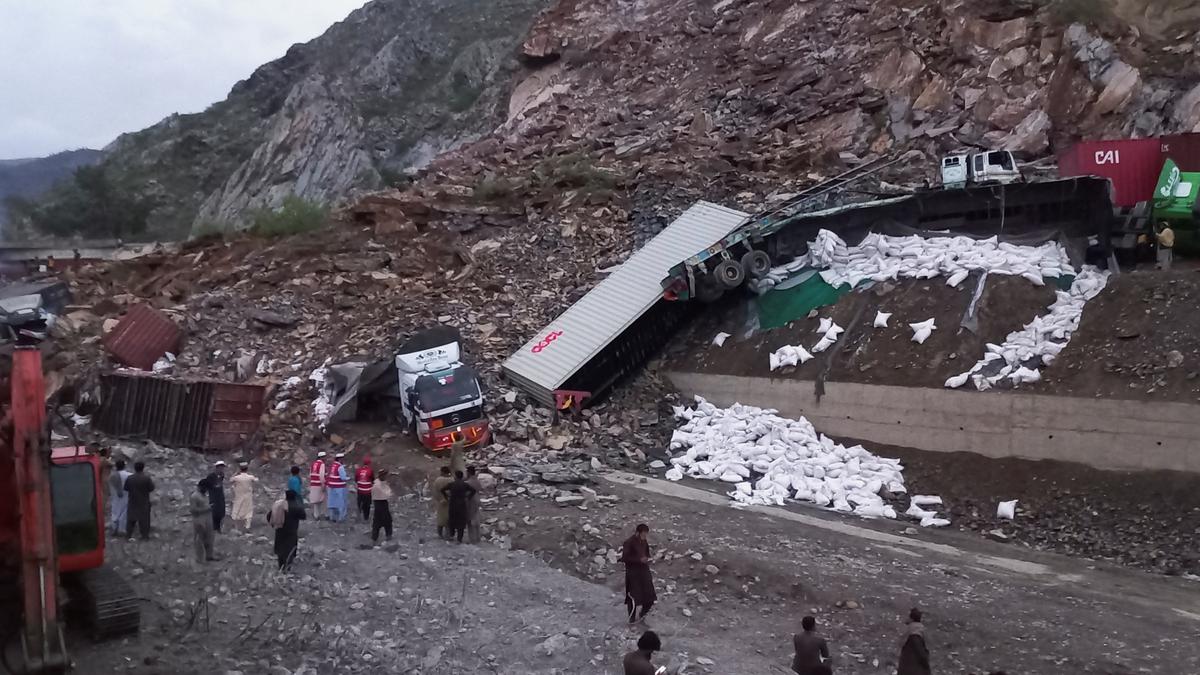 Landslide in Pakistan's Khyber Pass buries trucks, dozens feared trapped