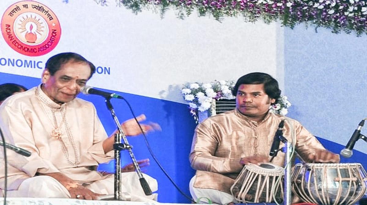 Performing at a concert with (late) M Balamuralikrishna