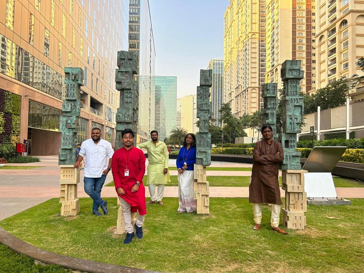 An art gallery in the open at The Skyview in Hyderabad - The Hindu