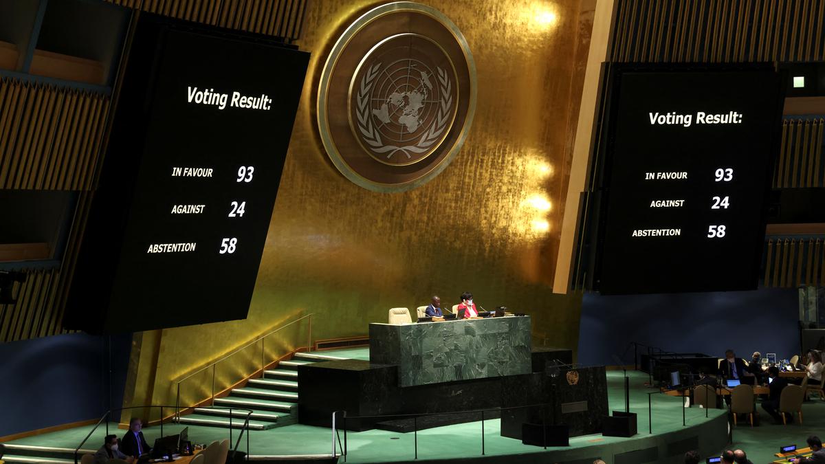 UN General Assembly votes to suspend Russia from Human Rights Council; India abstains from vote