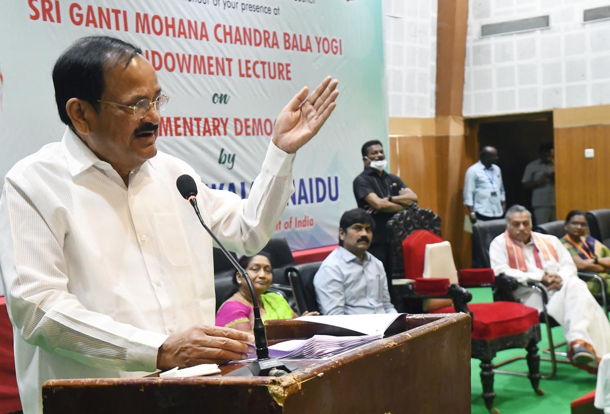 Functioning of legislatures in the country is deteriorating, says Venkaiah Naidu at GMC Balayogi Lecture in Visakhapatnam