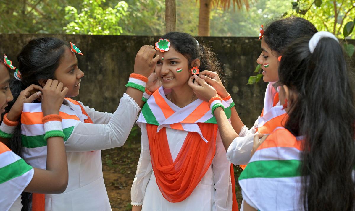 Students preparing for a competition as part of the three-day ‘Visakha Balotsavam’, which began in Visakhapatnam on Tuesday.