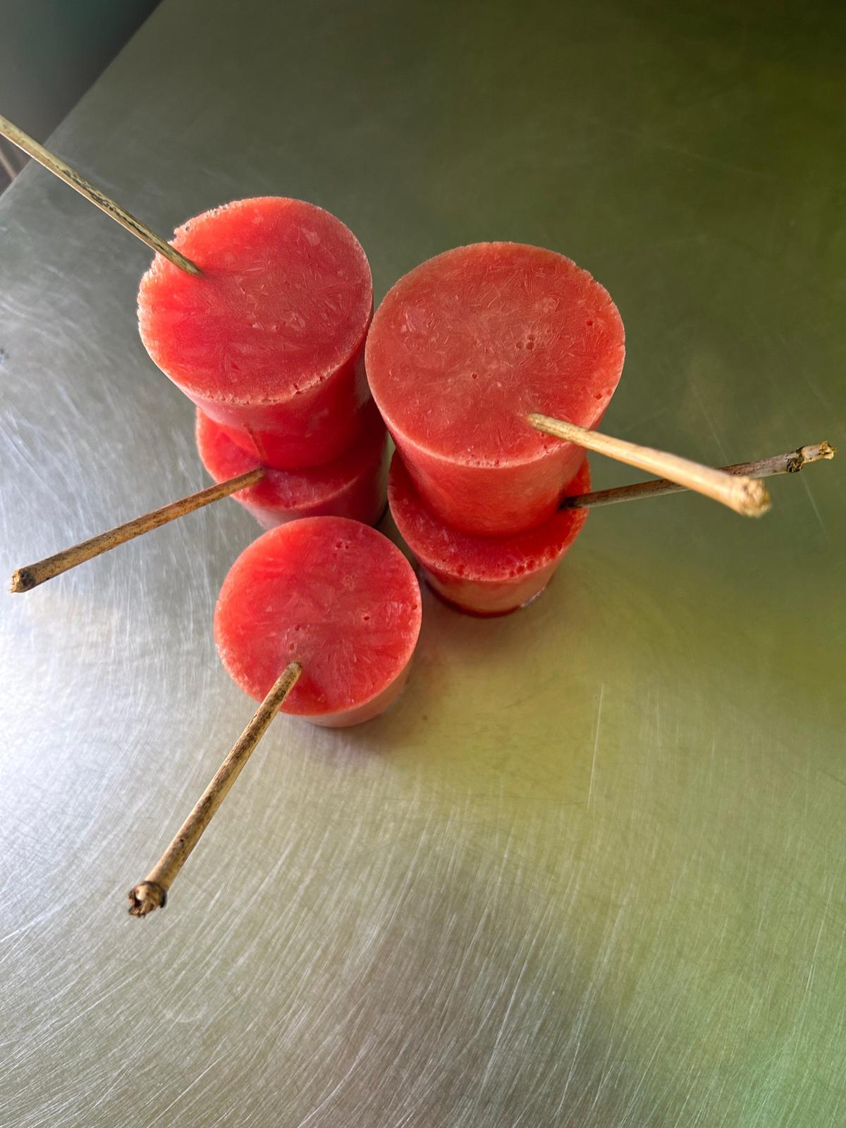 Water ice candy made of fruits like watermelon are being fed to animals at Mysuru zoo this summer.