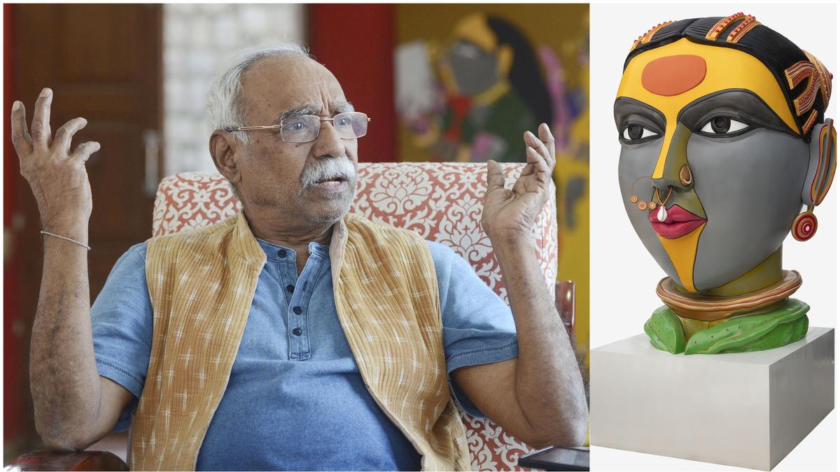 Artist Thota Vaikuntam brings his iconic Telangana woman to life in fibreglass sculptures