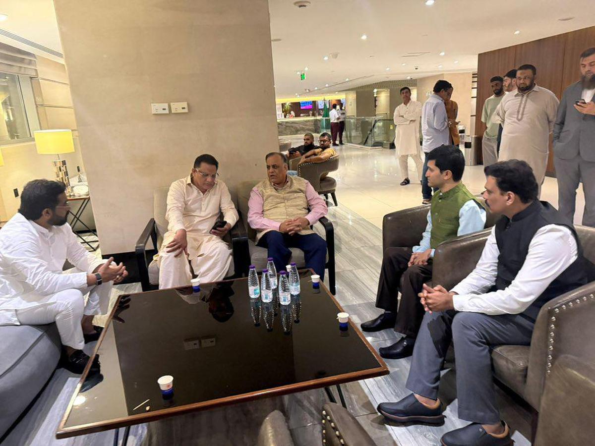Minister for Minorities Welfare Mohammad Azharuddin with the Telangana government delegation.