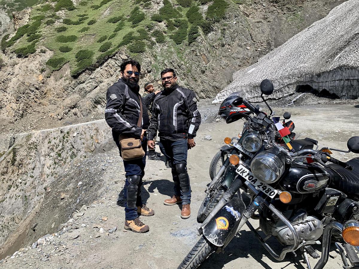 Ramesh Ranganath (left) on the trip to Ladakh.