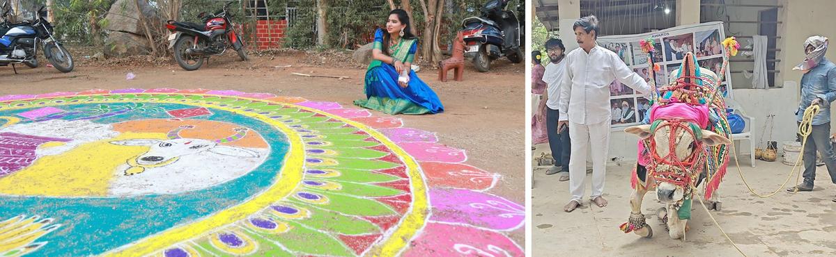 Nagaratnam Naidu (right) at his farm  Nagaratnam Naidu (right) at his farm